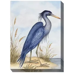 Kirklands Home Outdoor Wall Decor|Great Heron Outdoor Canvas Art Print Blue