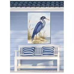 Kirklands Home Outdoor Wall Decor|Great Heron Outdoor Canvas Art Print Blue