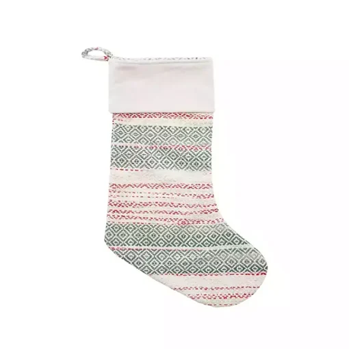 Online Green & Red Patterned Stripe I Stocking Christmas Stockings & Stocking Holders