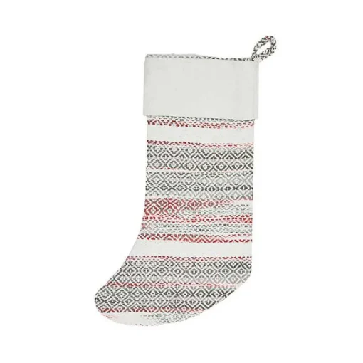 Hot Green & Red Patterned Stripe II Stocking Christmas Stockings & Stocking Holders
