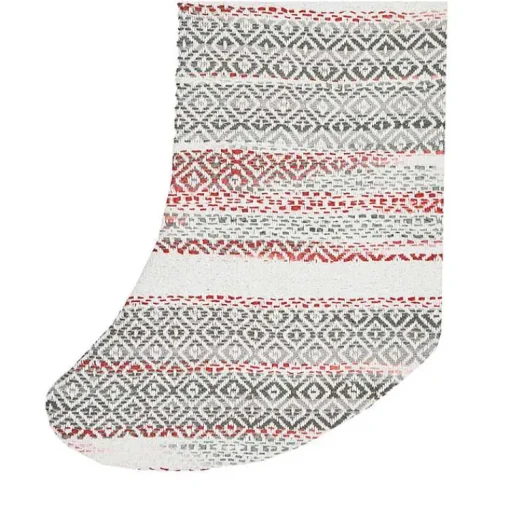 Hot Green & Red Patterned Stripe II Stocking Christmas Stockings & Stocking Holders