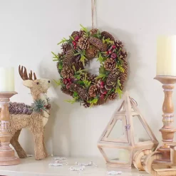 Online Green and Brown Pinecone Mini Wreath Wreaths