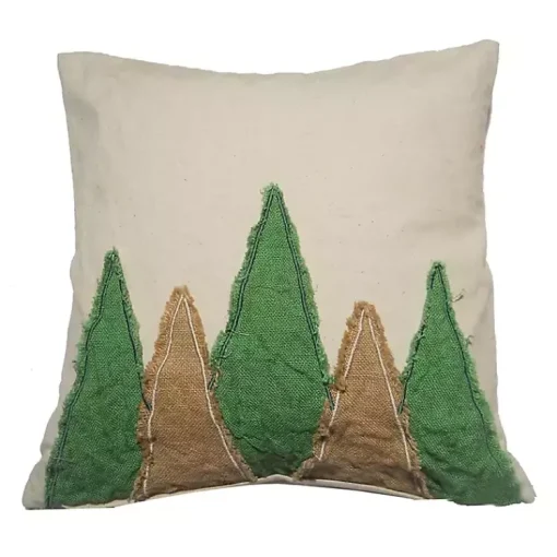 New Green and Brown Trees Christmas Pillow Christmas Pillows