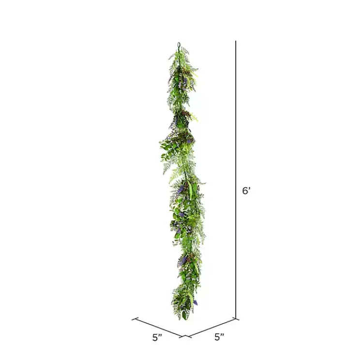 Green and Purple Maytime Garland Arrangements & Greenery