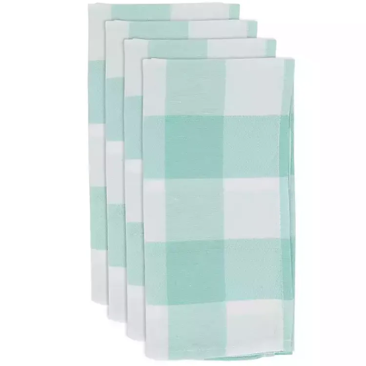 Kirklands Home Table Linens|and White Buffalo Plaid Napkins, Set of 4 Green