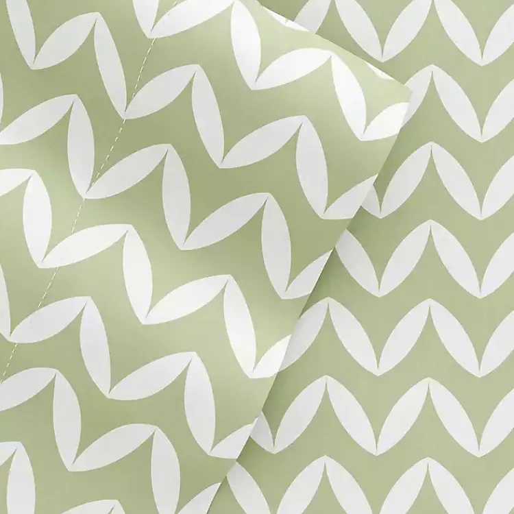 Kirklands Home Bed Sheets|Green and White Chevron 3-pc. Twin Sheet Set