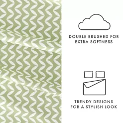 Kirklands Home Bed Sheets|Green and White Chevron 3-pc. Twin Sheet Set