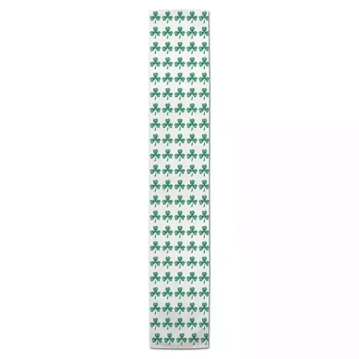 Best Green and White Clover Grid Table Runner, 72 in. St Patricks Day Decorations