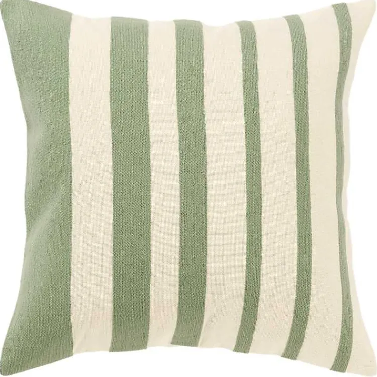 Discount Green Asymmetrical Linear Throw Pillow Pillows