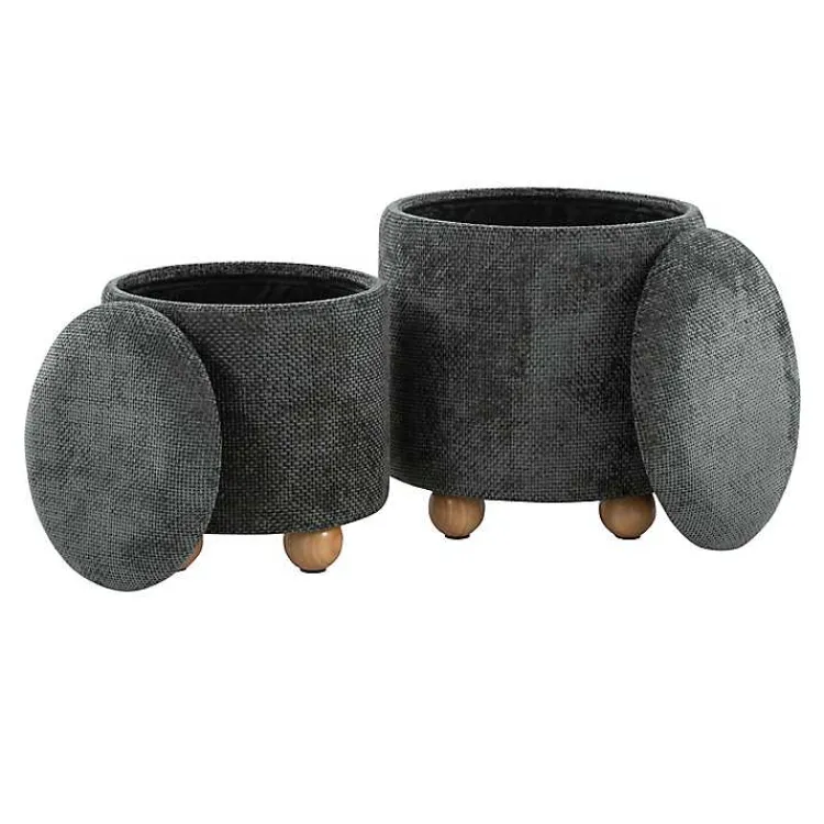 Kirklands Home Benches & Ottomans|Bacci Nesting Ottomans, Set of 2 Green
