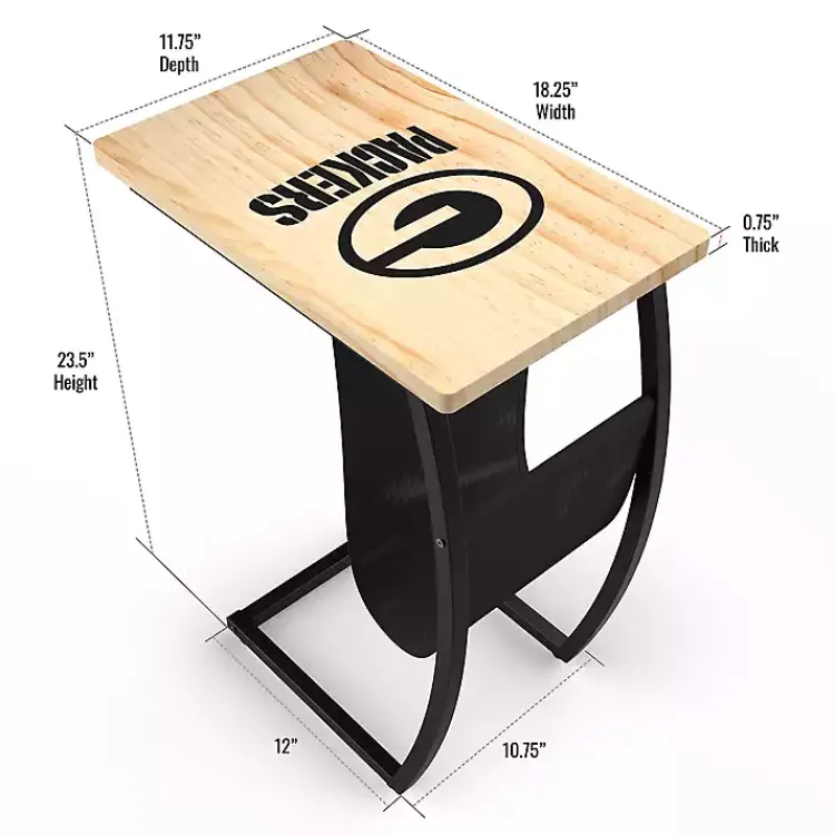 Kirklands Home Accent & End Tables|Green Bay Packers Wood C-Table Tan