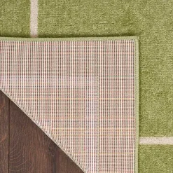 Kirklands Home Area Rugs|Green Bordered Indoor/Outdoor Area Rug, 6x9