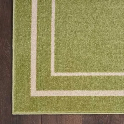 Kirklands Home Area Rugs|Green Bordered Indoor/Outdoor Area Rug, 6x9