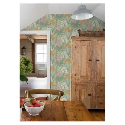 Kirklands Home Wall Murals & Wallpaper|Botanical Villa Peel & Stick Wallpaper Green