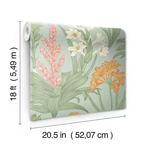 Kirklands Home Wall Murals & Wallpaper|Botanical Villa Peel & Stick Wallpaper Green