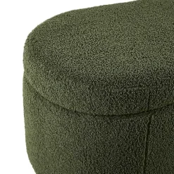 Kirklands Home Benches & Ottomans|Boucle Flip-Top Storage Bench Green