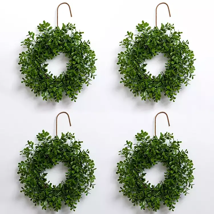 Boxwood Mini Wreaths, Set of 4 Wreaths