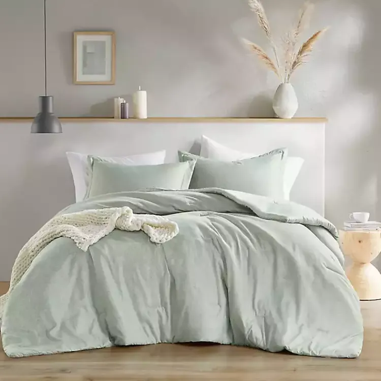 Kirklands Home Comforters|Chambray 3-pc. King Comforter Set Green