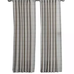 Kirklands Home Curtains & Drapes|Green Checkered Single Curtain Panel, 84 in.