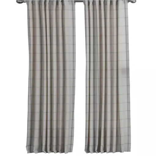 Kirklands Home Curtains & Drapes|Green Checkered Single Curtain Panel, 84 in.