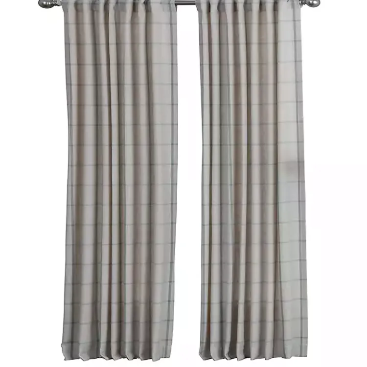 Kirklands Home Curtains & Drapes|Green Checkered Single Curtain Panel, 84 in.