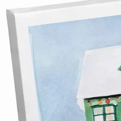 Hot Green Christmas House Canvas Art Print Christmas Art & Wall Decor