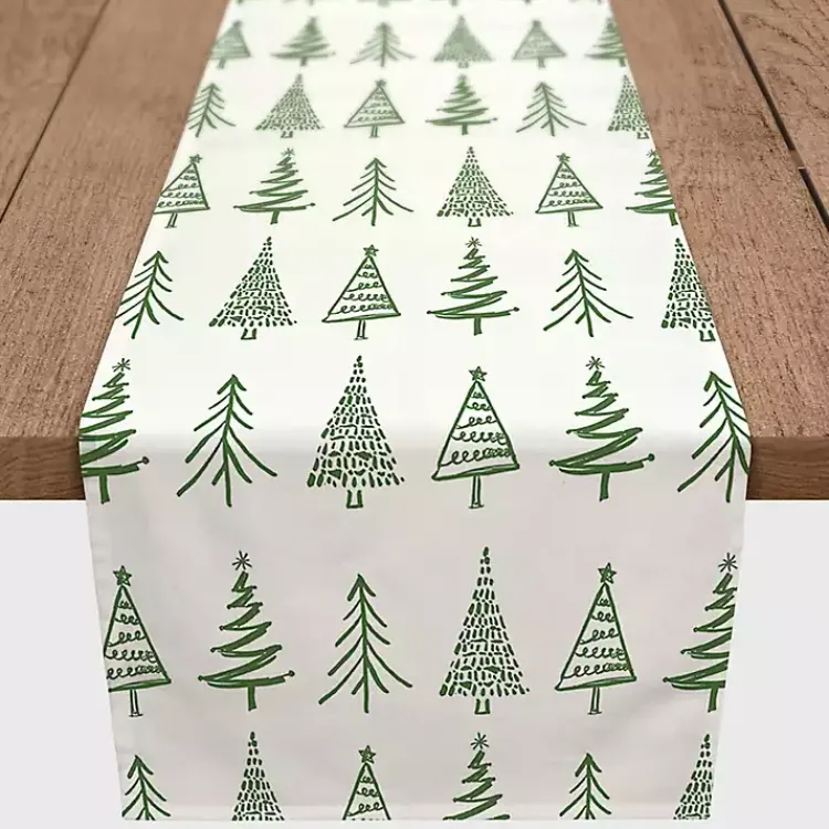 Kirklands Home Table Linens|Green Christmas Tree Table Runner