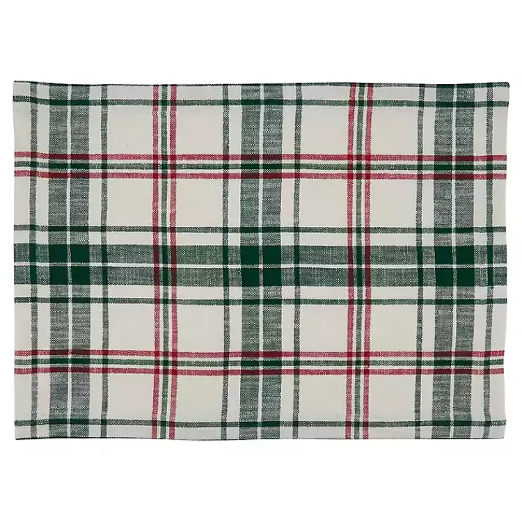 Discount Green Classic Plaid Placemats, Set of 4 Christmas Dining & Entertaining