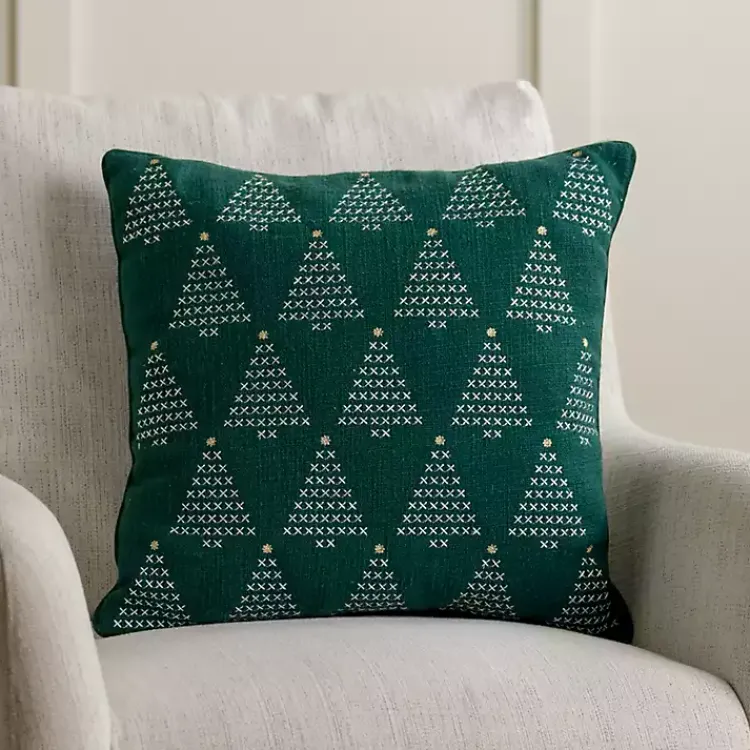 Sale Cross Stitch Trees Christmas Pillow Pillows