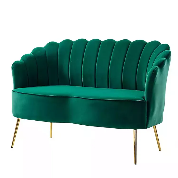 Kirklands Home Sofas & Loveseats|Donata Velvet Tufted Loveseat Green