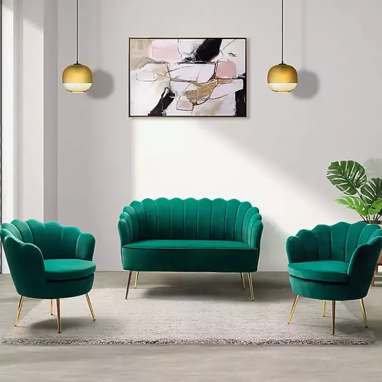 Kirklands Home Sofas & Loveseats|Donata Velvet Tufted Loveseat Green