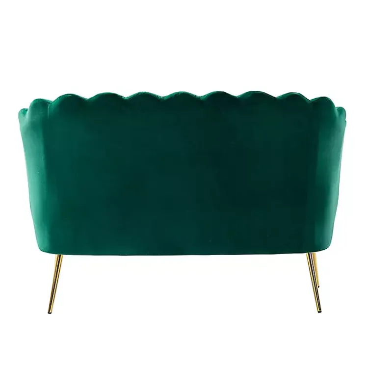 Kirklands Home Sofas & Loveseats|Donata Velvet Tufted Loveseat Green