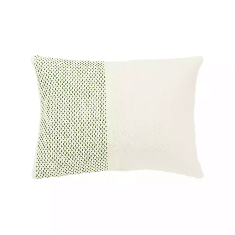 Sale Green Dotted Colorblock Throw Pillow Pillows