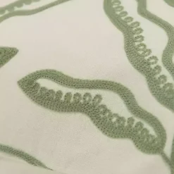 Hot Green Embroidered Botanical Lumbar Pillow Pillows