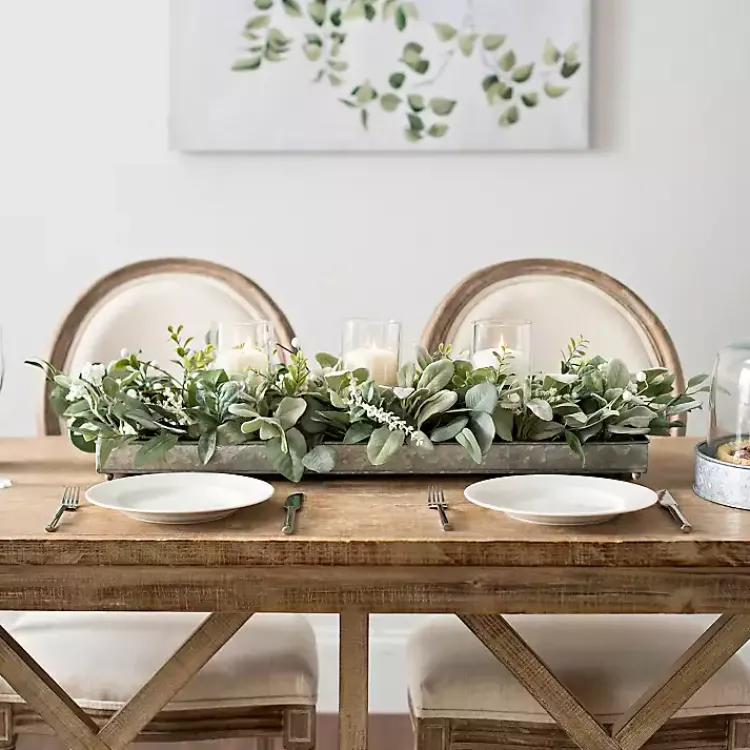 Hot Green Eucalyptus Galvanized Centerpiece Arrangements & Greenery