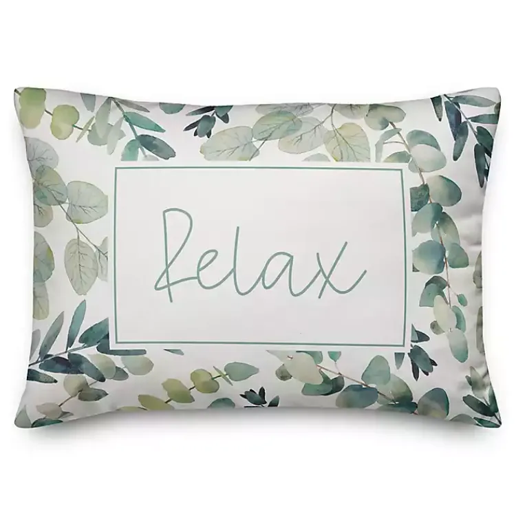 Kirklands Home Outdoor Cushions & Pillows|Eucalyptus Relax Outdoor Pillow Green