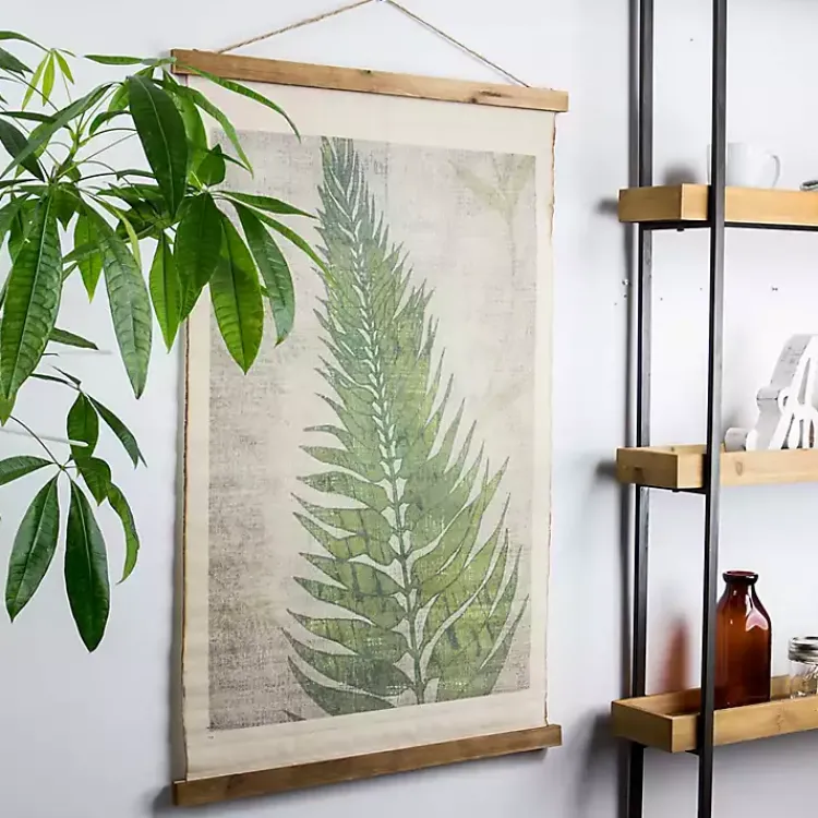 Kirklands Home Wall Plaques|Fern Leaf Scroll Tapestry Green