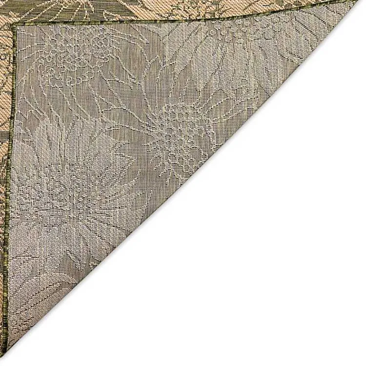 Kirklands Home Outdoor Rugs|Green Floral Blooms Outdoor Area Rug, 4x7