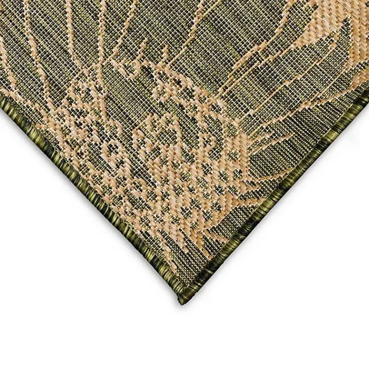 Kirklands Home Outdoor Rugs|Green Floral Blooms Outdoor Area Rug, 4x7