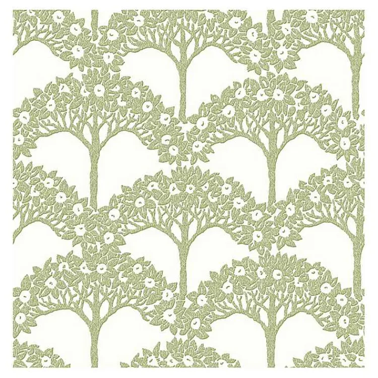 Kirklands Home Wall Murals & Wallpaper|Green Flowering Trees Peel & Stick Wallpaper