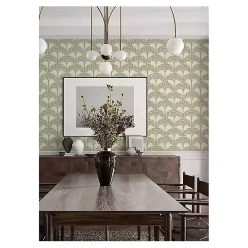 Kirklands Home Wall Murals & Wallpaper|Green Flowering Trees Peel & Stick Wallpaper