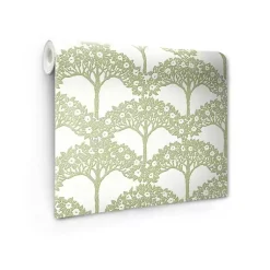 Kirklands Home Wall Murals & Wallpaper|Green Flowering Trees Peel & Stick Wallpaper