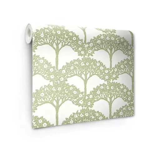 Kirklands Home Wall Murals & Wallpaper|Green Flowering Trees Peel & Stick Wallpaper