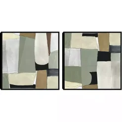 Kirklands Home Canvas Art|Green Forms Framed Canvas Art Prints, Set of 2