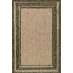 Kirklands Home Outdoor Rugs|Green Framed Border Outdoor Area Rug, 7x9