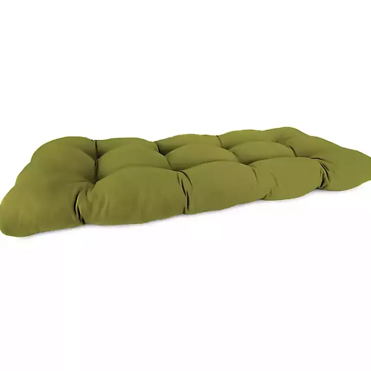 Kirklands Home Outdoor Cushions & Pillows|French Edge Outdoor Wicker Settee Cushion Green