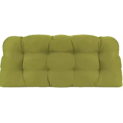 Kirklands Home Outdoor Cushions & Pillows|French Edge Outdoor Wicker Settee Cushion Green
