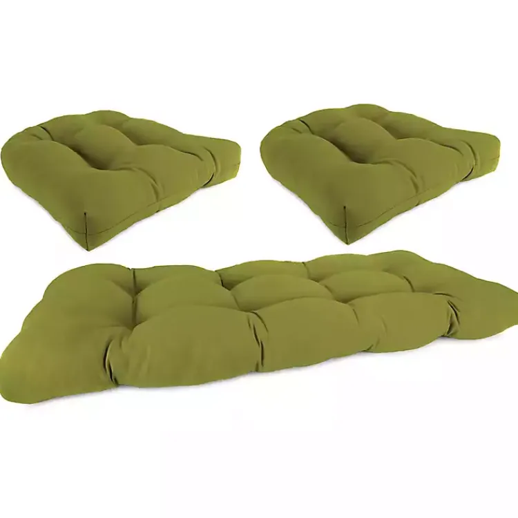 Kirklands Home Outdoor Cushions & Pillows|French Edge 3-pc. Outdoor Wicker Cushion Set Green