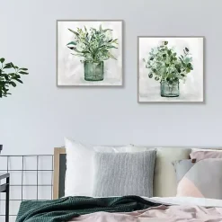 Kirklands Home Canvas Art|Green Garden 2-pc. Framed Canvas Art Print Set Gray