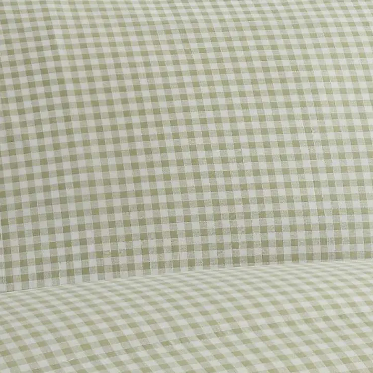 Kirklands Home Bed Sheets|Gingham 3-pc. Full Sheet Set Green